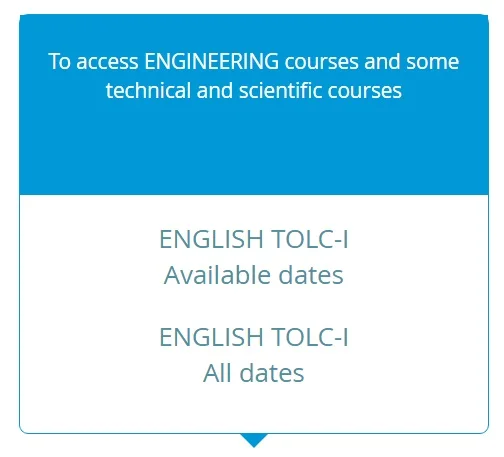 زمان آزمون ENGLISH TOLC I مهندسی
